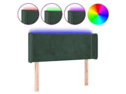 Led Headboard, Led Headboards Vidaxl Verde Veludo (103 X 16 X 78/88 Cm)