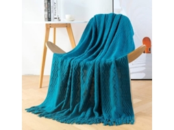 Manta Clássica Texturizada e Leve Mantou Ideal para Cama com Franjas Sofá Tricô Usar Ar condicionado, Macio, Q