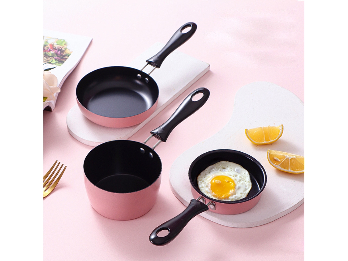 3 Peças Frigideira de Ovo Mini * Rosa de Menina Frigideira Antiaderente de 12 Cm Frigideira Antiaderente de Borda Redonda de 12 CmZMDECQNA