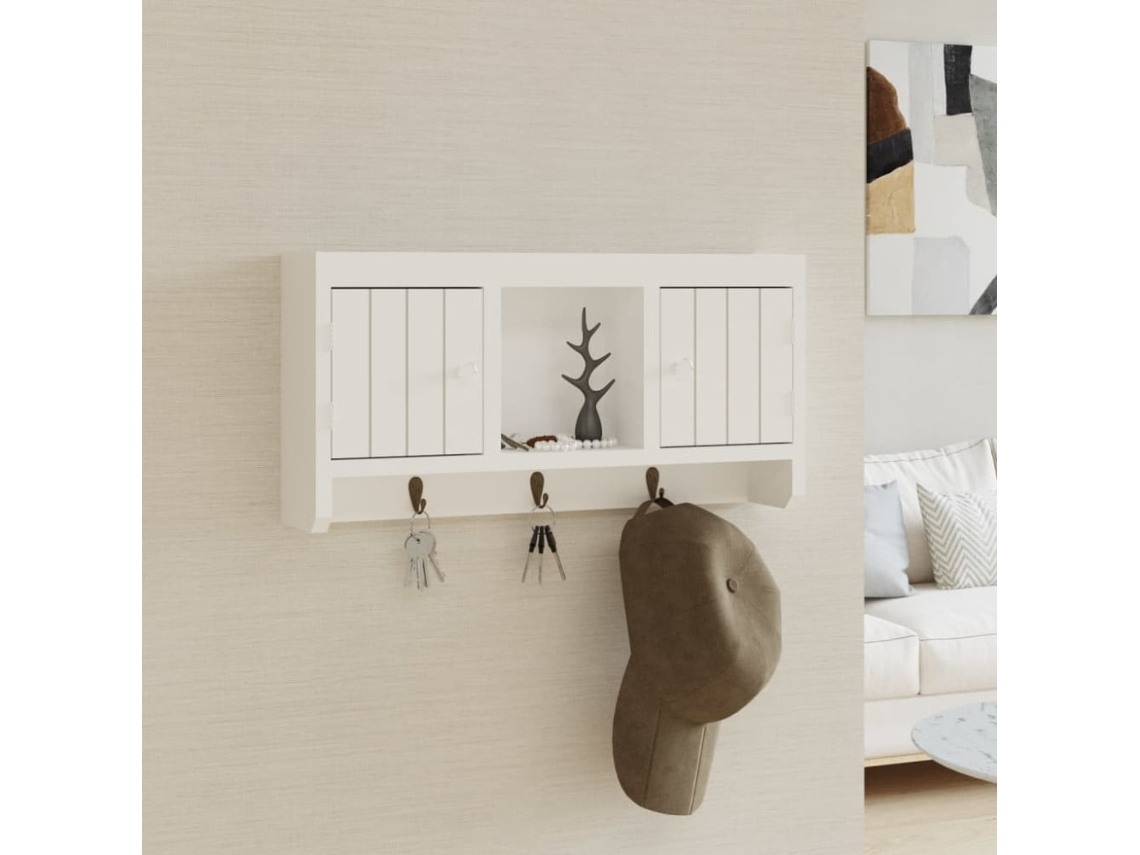 Armário para Chaves Branco, 40x8, 5x20 Cm, em Madeira Engenheirada e Aço BRILVIBERA