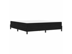 Conjunto 1 Cama Box Vidaxl Preto Tecido (180 X 200 Cm)