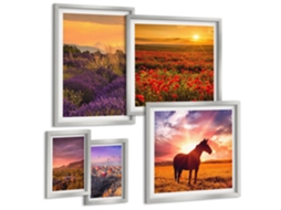 Conjunto De Pinturas Paisagens Da Natureza Cavalos Flores Espelharte (5 Peças)