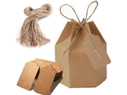 50 Caixas De Presente Kraft, Caixas De Presente Hexagonais Em Papel Kraft, Papelão Slowmoose