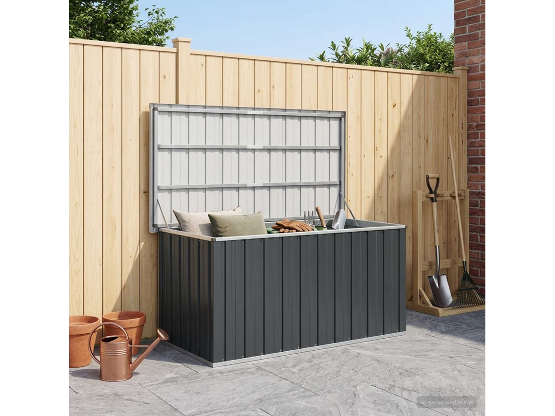 Vidaxl Caixa De Arrumação Para Jardim 129x67x65 Cm Antracite