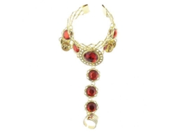 Conjunto de 6 Pulseiras Indianas para Dança do Ventre com Anel de Dedo e Cristais. TAISHENGDA