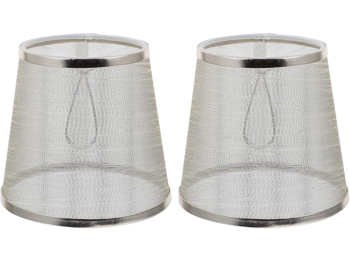 Conjunto de 2 Cúpulas Douradas em Tecido para Lustres e Luminárias de Chão. Toque Macio, Resistentes e Elegantes. SFUSHOS