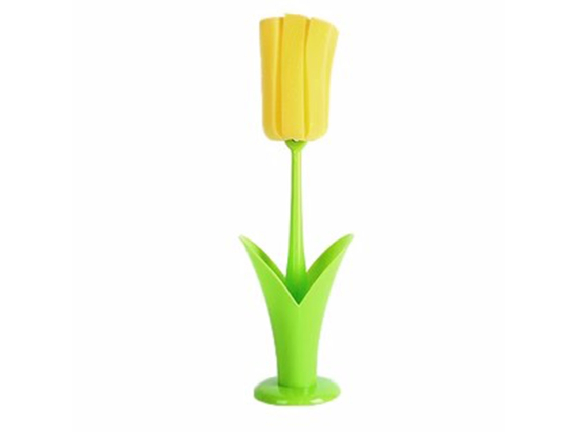 Baok-pincel De Esponja Com Cabo Longo Para Limpar Copo Amarelo 2pcs