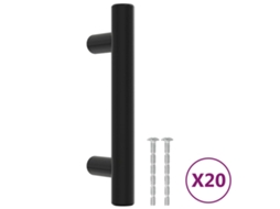 Cabinet Handle, Cabinet Handles Vidaxl Preto Aço Inoxidável (64 Mm)