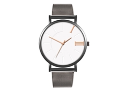 Reloj De Moda Para Parejas Con Correa De Malla Dial Redondo Cuarzo Unisex