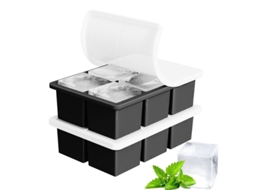 Formas De Gelo Silicone Com Tampas, Grandes, Quadradas, Fáceis De Desenformar, Flexíveis, Sem Bpa, Para Papinhas De Bebê, Conjunto Com 2 Unidades