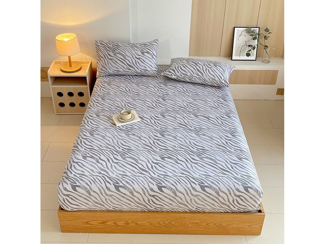 Lençol Elástico, 180*200cm, Tecido De Algodão Cru, Bolso Profundo De 30cm, Estilo Casa De Campo,para Meninas E Mulheres. Cinza Hexinyigjly