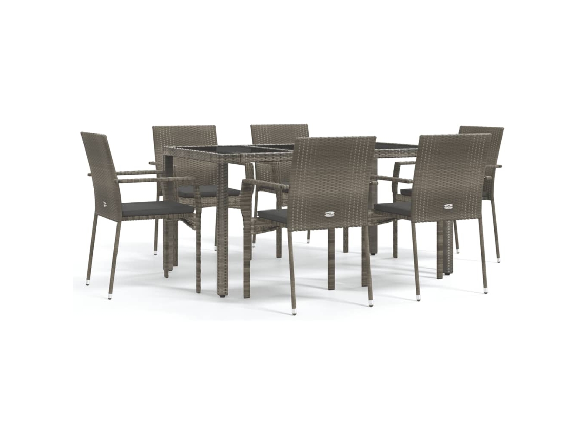 Garden Dining Set, Garden Dining Sets Vidaxl Cinzeto Rattan / Vime (150 Cm Table Length)