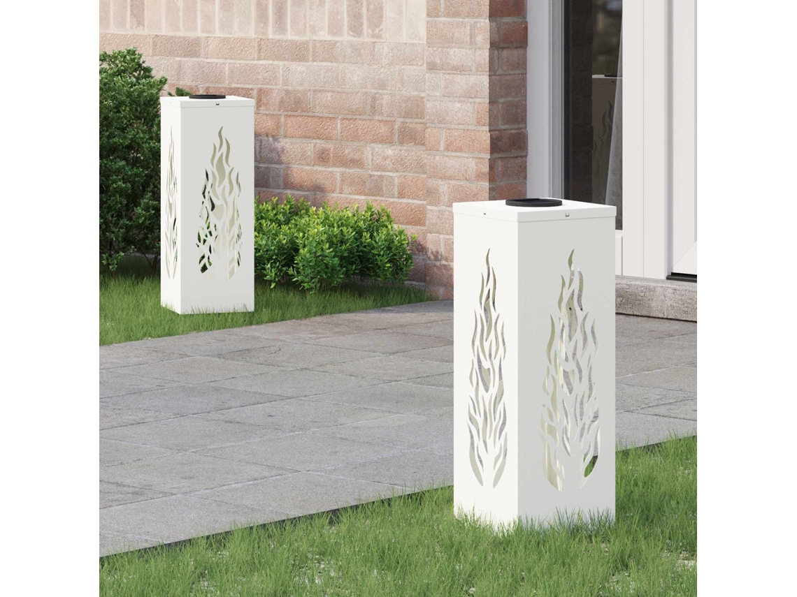 Vidaxl Luz Solar Led De Caminho 2 Unid. Branco Quente 18 X 18 X 50 Cm