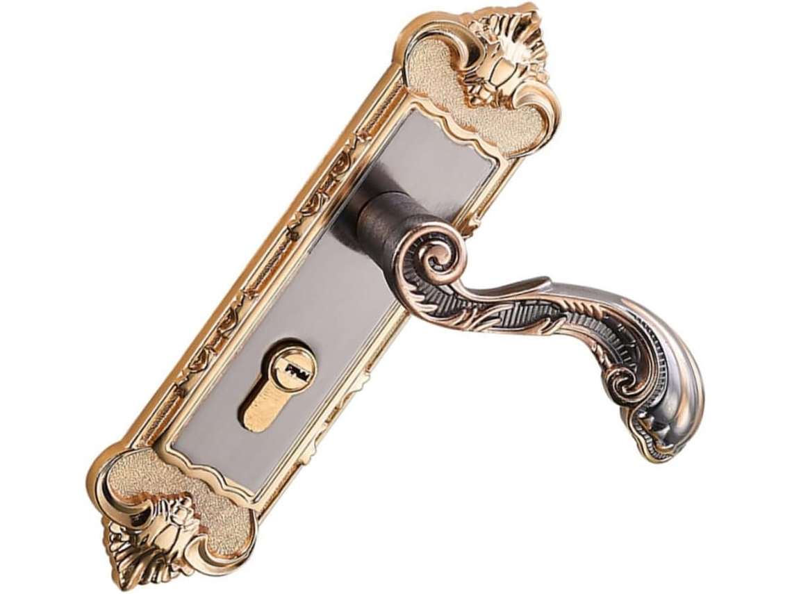Maçaneta De Porta Quarto Vintage Em Liga Alumínio, Estilo Europeu