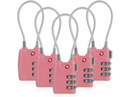 Conjunto De 5 Cadeados Para Bagagem Com Combinação 3 Dígitos,