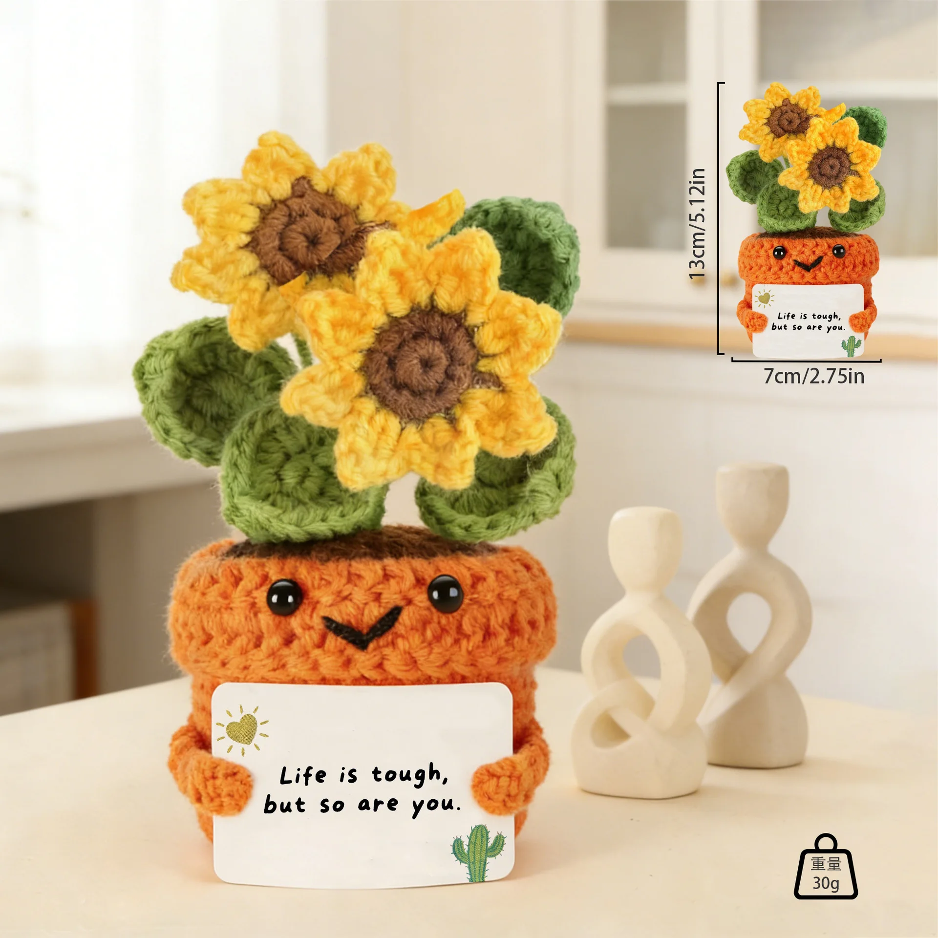 (15 Cm) Vaso De Flores Trançado À Mão, Planta Artificial, Decoração Para Presente