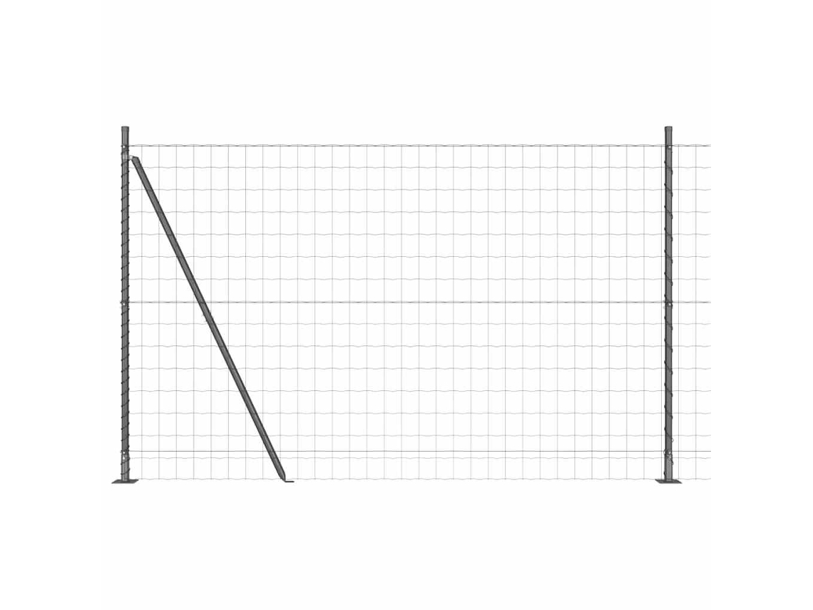 Conjunto 1 Cerca Externa Vidaxl Cinzento Aço (10 X 1,6 M)