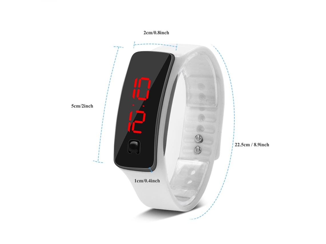 Relógio Digital Led com Pulseira de Silicone para Esportes e Uso Casual