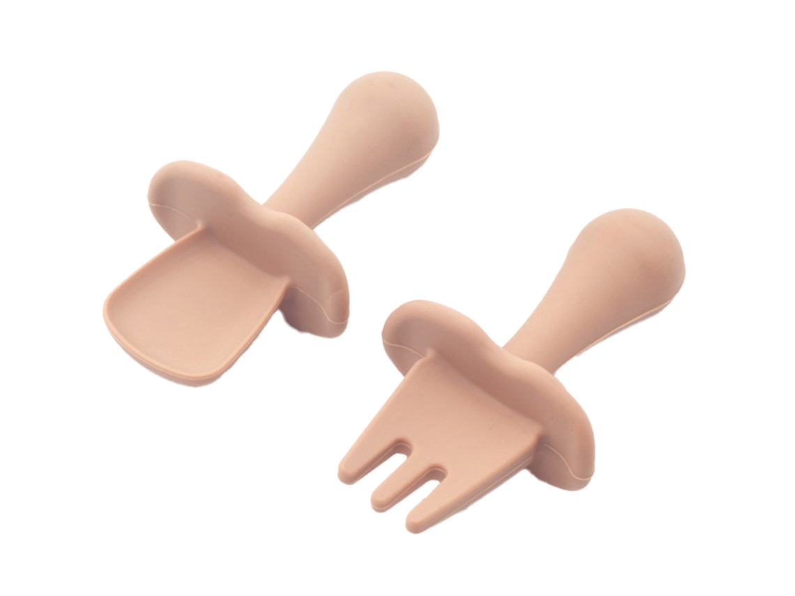Utensílios para Bebés e Crianças para Auto-Alimentação Conjunto de Colher e Garfo para Desmame Guiado NEVEANCE