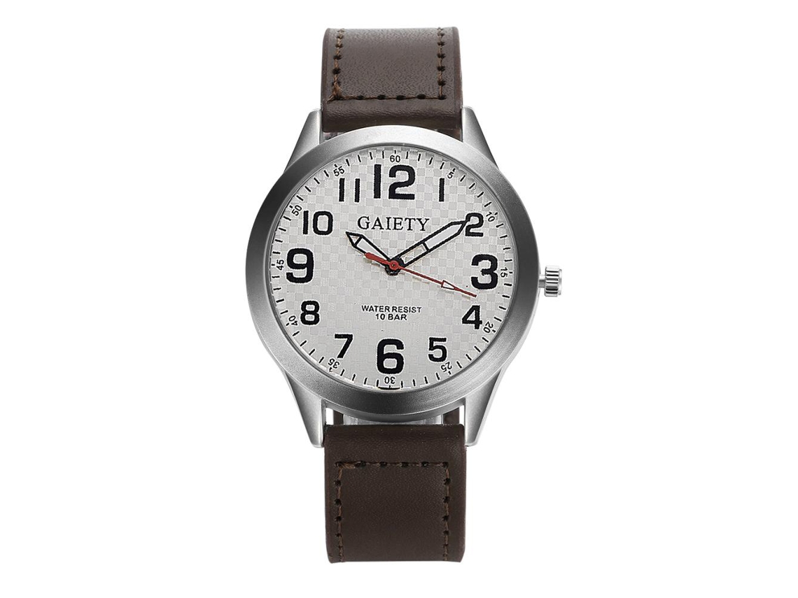 Reloj De Pulsera Analógico Para Hombre Gaiety Man Con Caja De Aleación Y Correa De Pu