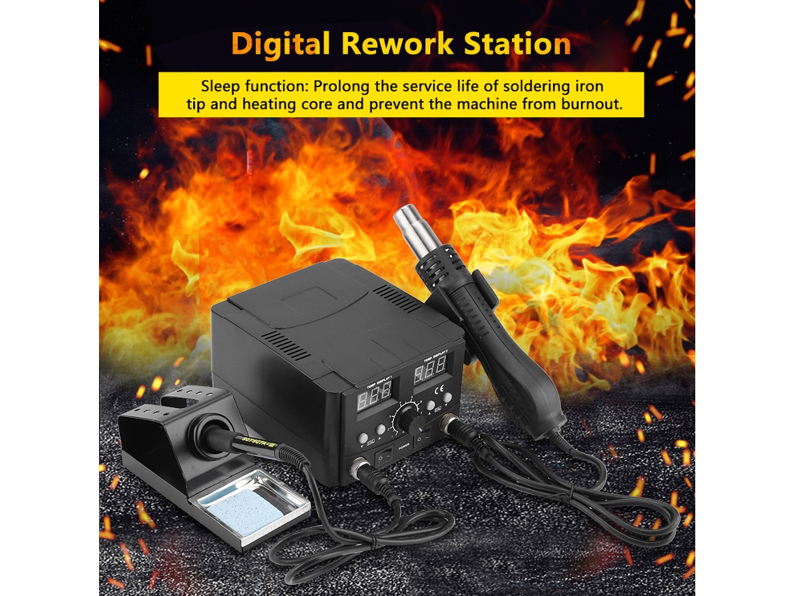 Laxiscreed 8582d Estação De Reparo Smd 2 Em 1 Com Ar Quente E Ferro De Soldar