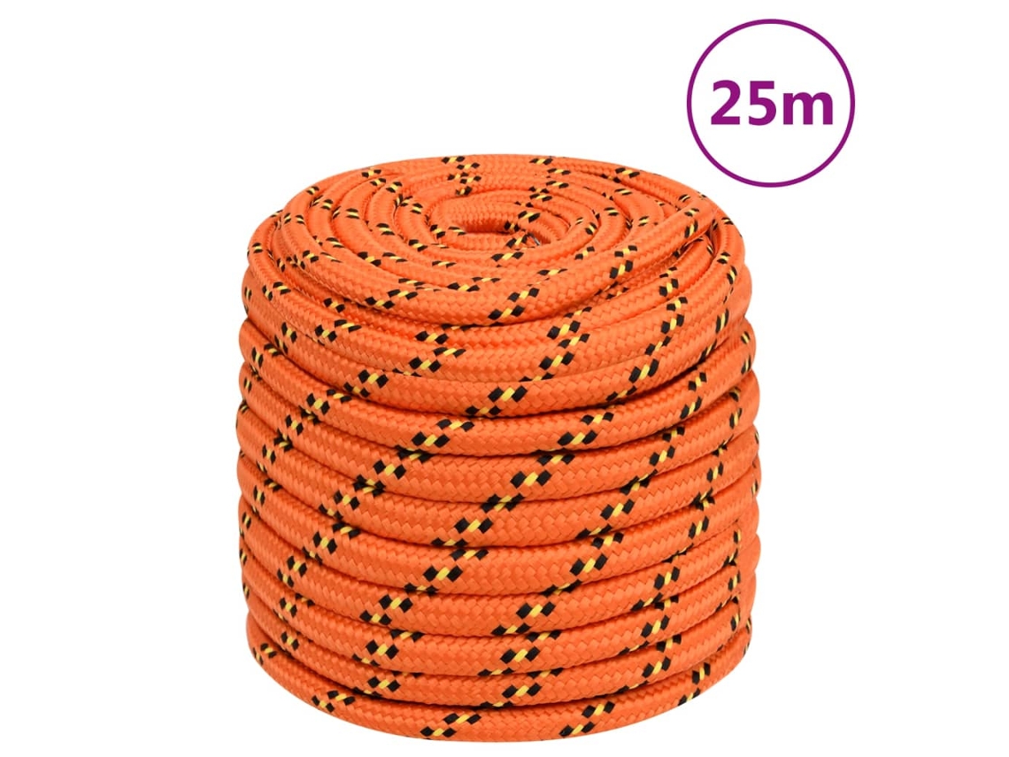 Vidaxl Corda De Barco 16 Mm 25 M Polipropileno Laranja