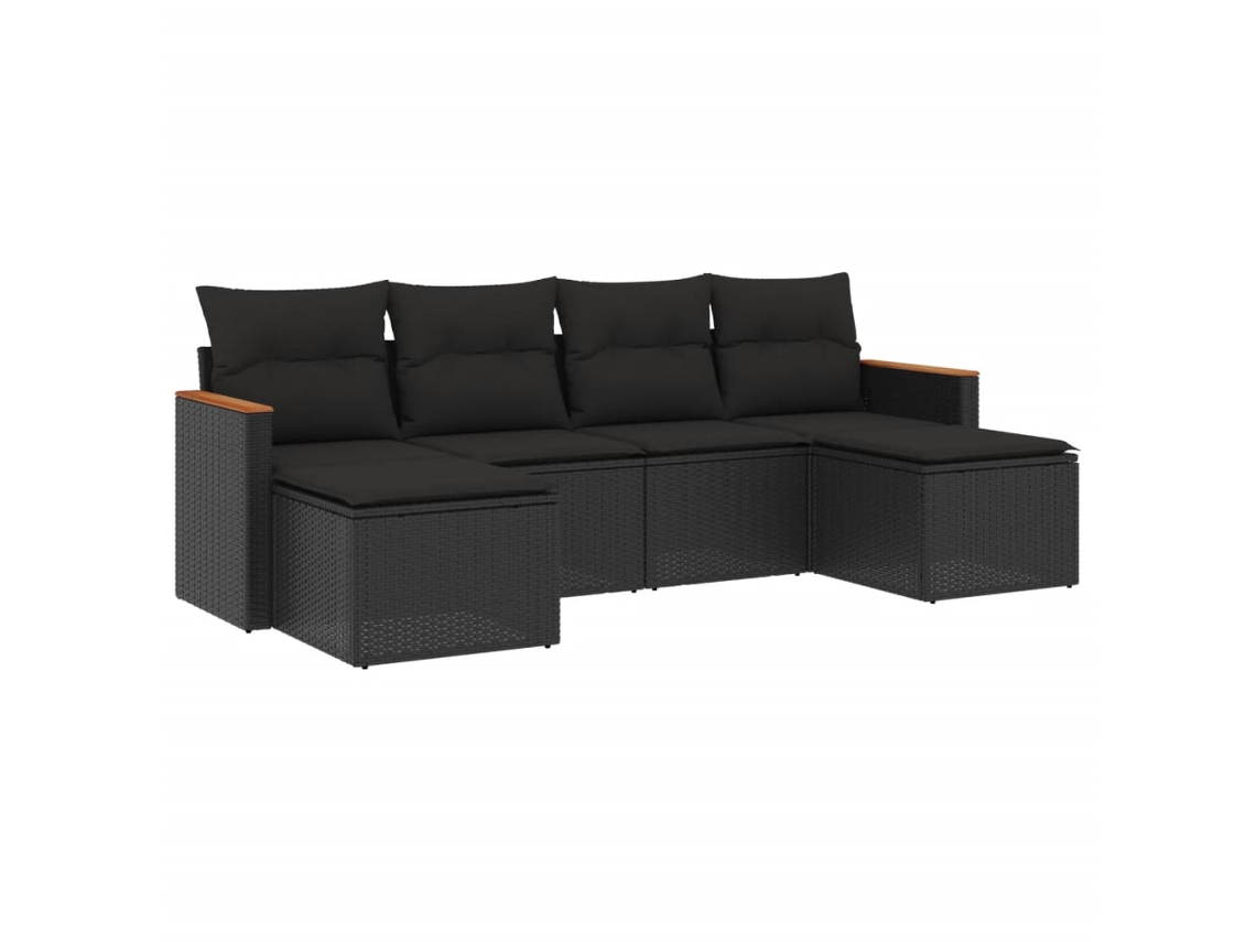 Garden Sofa Set, Garden Sofa Sets Vidaxl Preto Rattan / Vime (n/a)