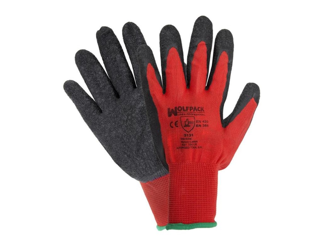 Guantes latex / nylon gripflex con colgador talla  8 (par)