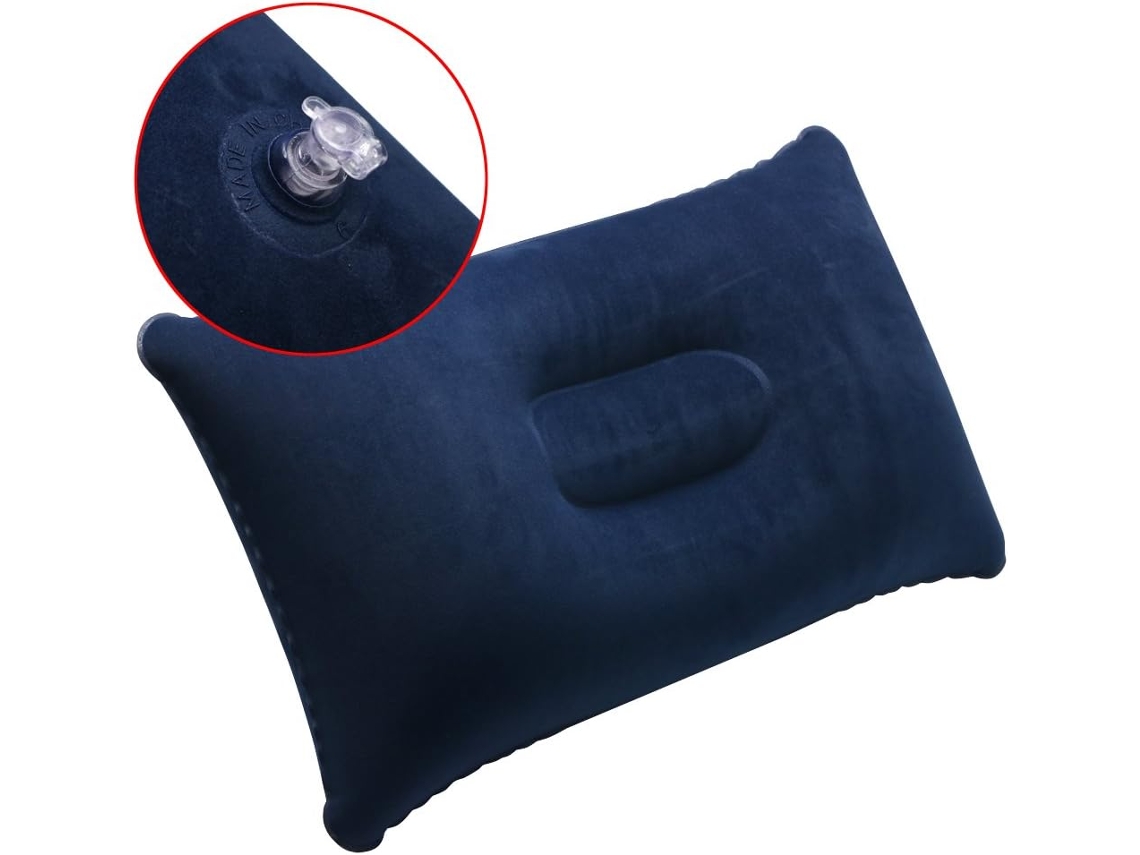 1 Travesseiro Inflável Macio para Camping e Viagens, Compacto BRILVIBERA