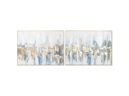 Pintura Dkd Home Decor Nova Iorque Loft 80 X 3,5 X 60 Cm 2 Unidades