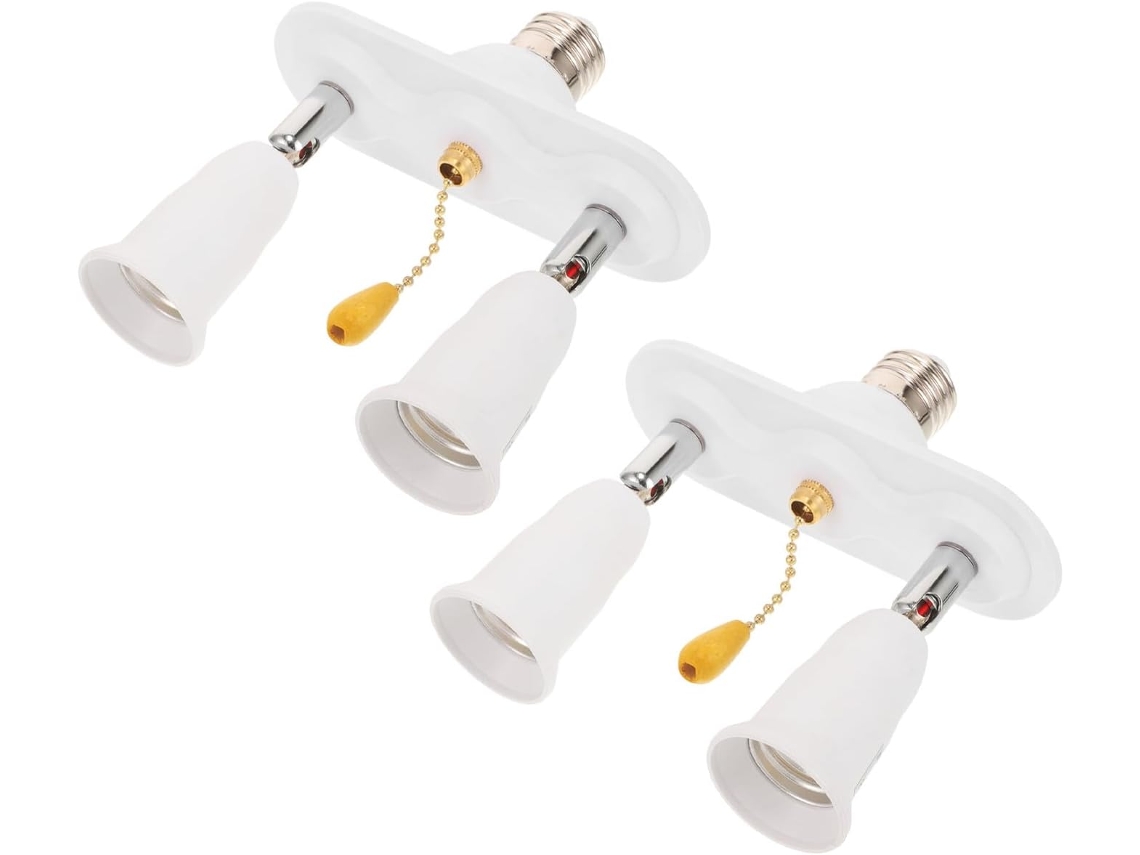 Adaptador Para Soquete E27/e26, Interruptor De Corrente, Base De Plástico, 2 Peças, Conversor De Lâm Gokoco