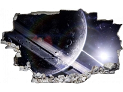 Adesivo de parede com o planeta Saturno e galáxia espacial para sala de estar, quarto, cozinha, escritório, para adultos e crianças, 62x92cm