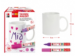 Conjunto Marcadores Porcelana Marabu Kids com Caneca Mia