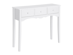Mesa Entrada Moderna 3 Gavetas Mdf Branca 100cm