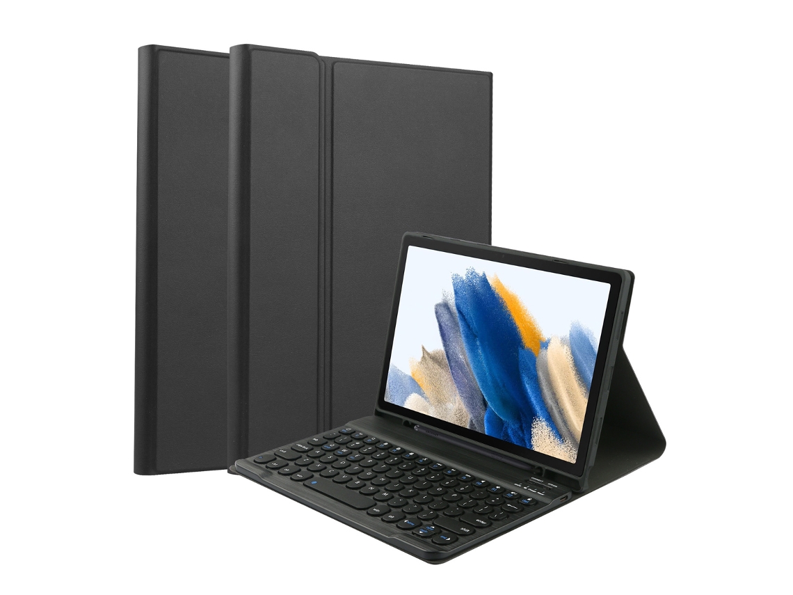 Capa Com Teclado Bluetooth Compatível Com Para Tablet Samsung Tab, Cor Preto