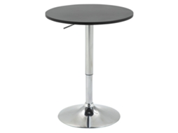 Mesa de Bar com Altura Ajustável, Base Redonda e Antiderrapante, Ideal para Cozinha e Sala de Jantar, Ø60x69 93 Cm, Preta. ESSÊNCIACASA