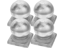 Conjunto De 4 Tampas Quadradas De Aço Zincado Para Postes De Cerca, 80x80 Mm