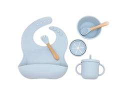 Conjunto de 6 Talheres de Silicone Suplementares sem Sabor para Crianças, Projetados para Bebês Aprendendo a Comer, Resistentes a Impactos, Azuis