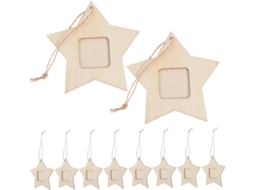Conjunto 10 Porta Retratos Formato Estrela Decoração Escritório Mini Casa GOKOCO