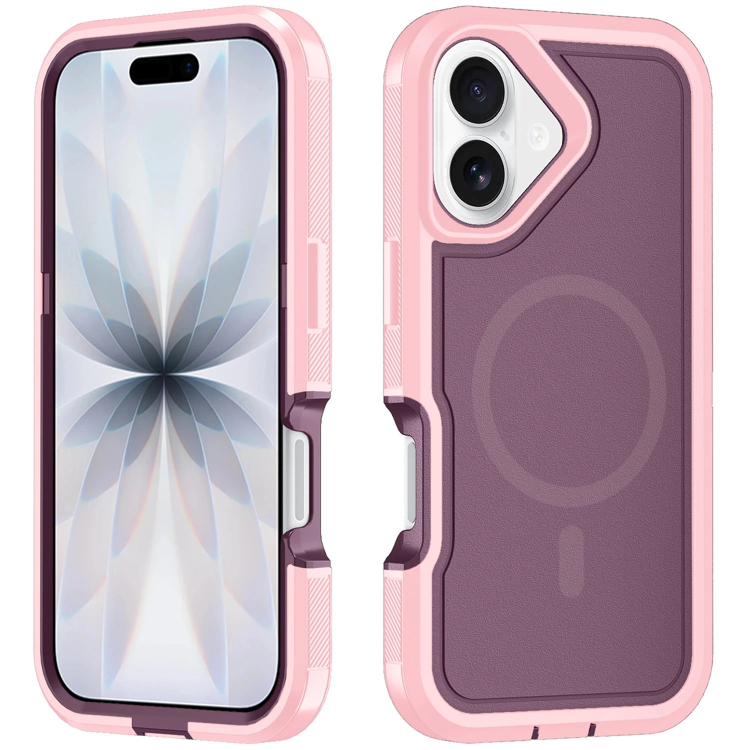 (rosa, Iphone 17e) Capa Protetora Robusta, Resistente A Impactos E Arranhões, Com Sistema Magnético.