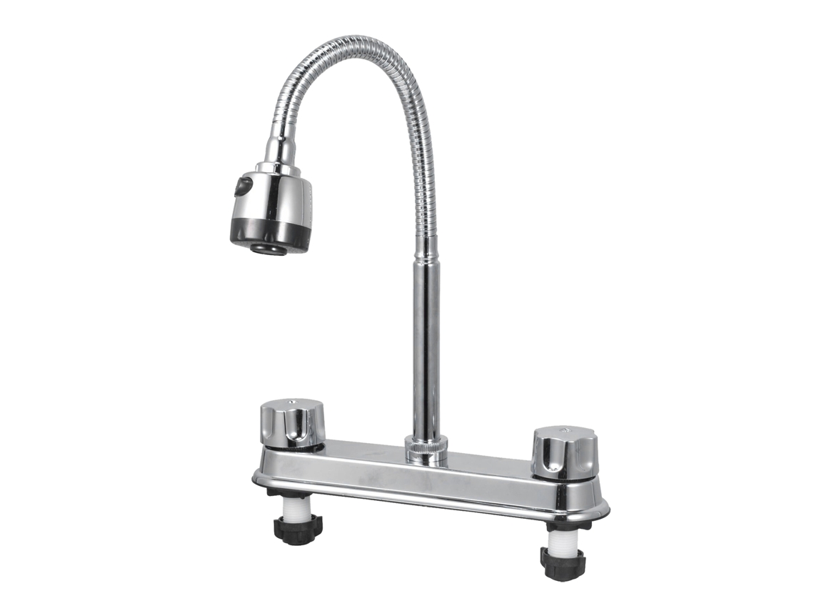 Torneira de cozinha moderna simples com manejo hexagonal para água quente e fria material premium S/MARCA