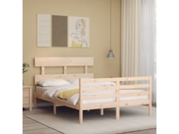 Estrutura De Cama Com Cabeceira 140x200 Cm Madeira Maciça