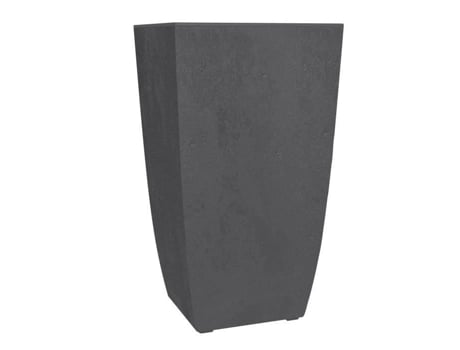 Eda Vaso De Flores Diva Basalt Cinza Antracite Quadrado Alto 42 L 43,5 X 43,5 X H78,2 Cm Eda Vaso Interior Removível Eda Plastique