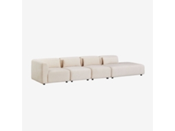Sklum Sofá Modular De Canto Em 4 Peças Com Chaise Longue Direita Fogler Poliéster                       Bombazina Crema Linho