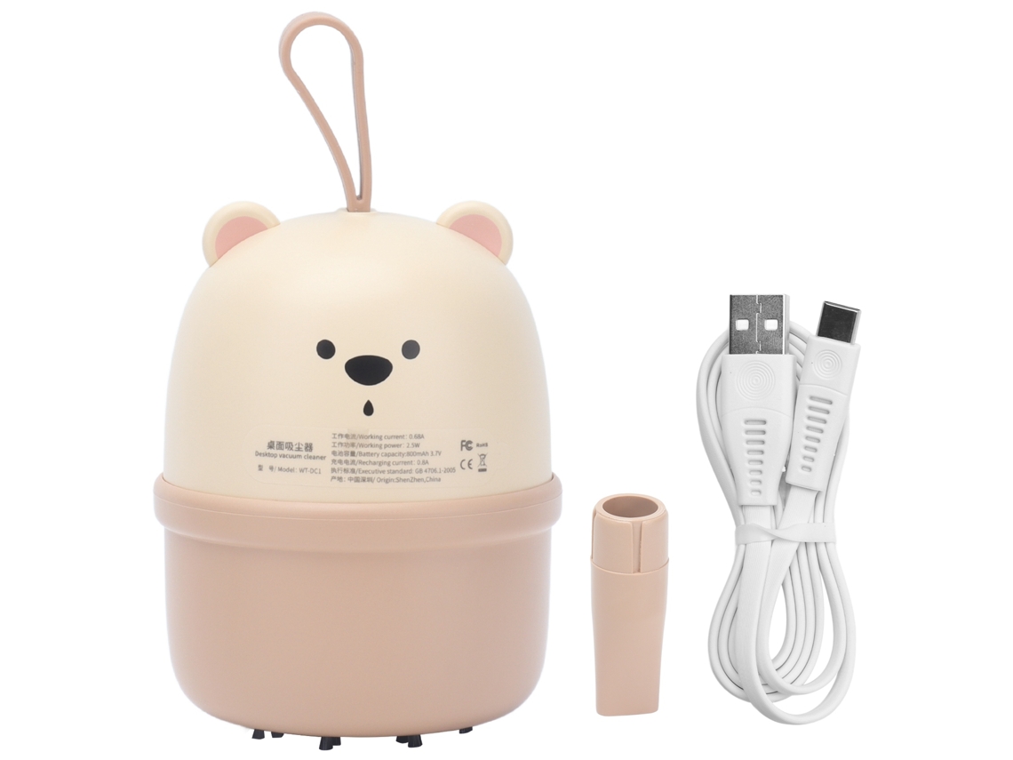Aspirador de Mesa Mini Portátil para Crianças Usb Carregável Coletor de Poeira Bege | S/MARCA