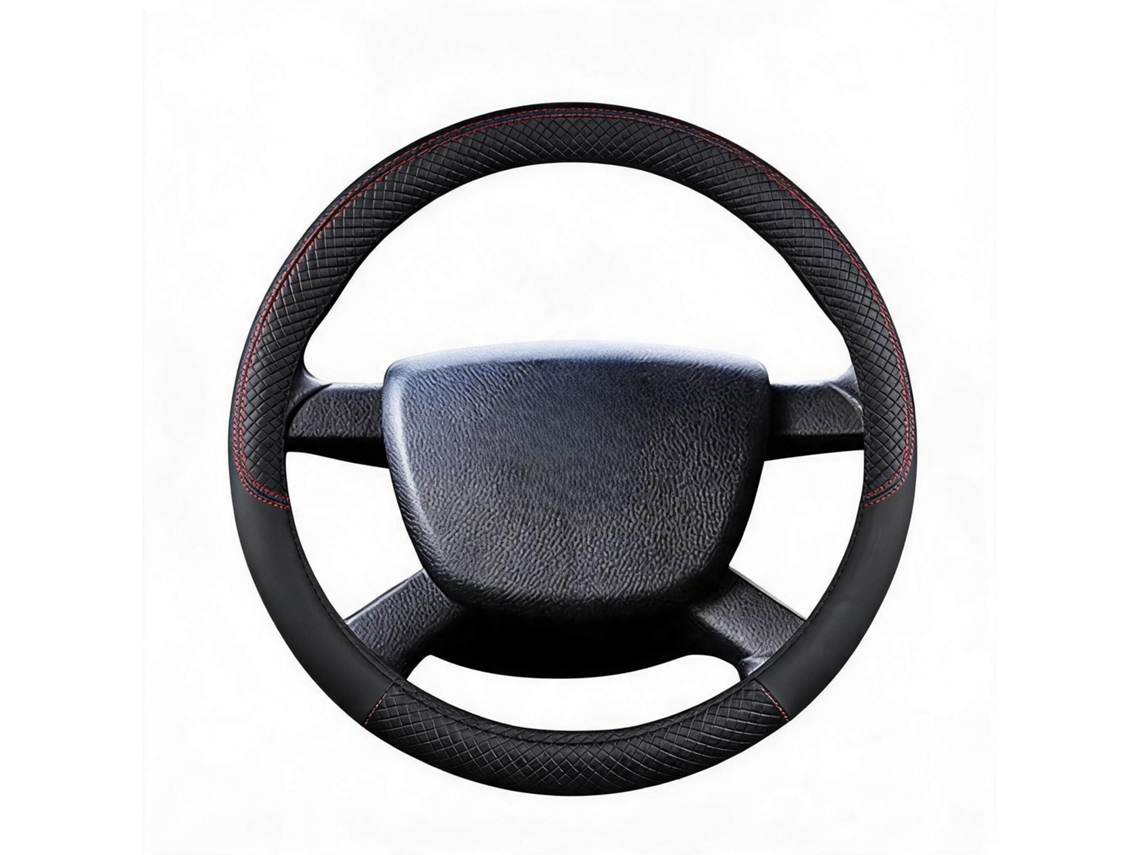 Capa Universal para Volante de Carro HENTEN HOME para Diâmetro de 38 Cm Material de Couro Respirável (preto)