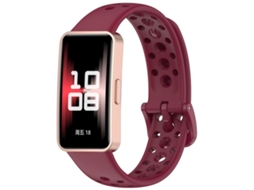 Bracelete para Huawei Band 10 / 9 / 8 Silicone Respirável Estilo Hole Vinho Tinto XIAOMOYU