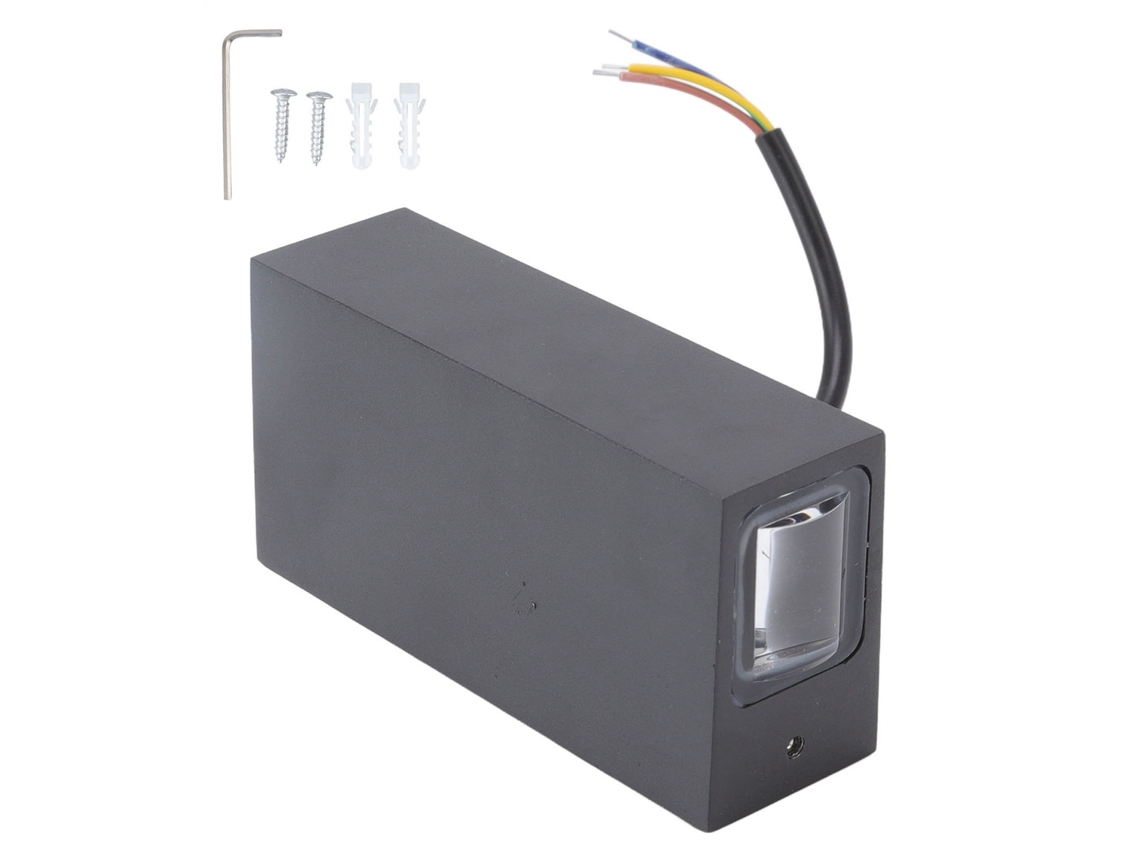 2026 luz de Parede Led Cima e Baixo Alumínio 6w Preto 2 Pérolas Luz Quente para Sala, Corredor, Jardim Ca 85 265v