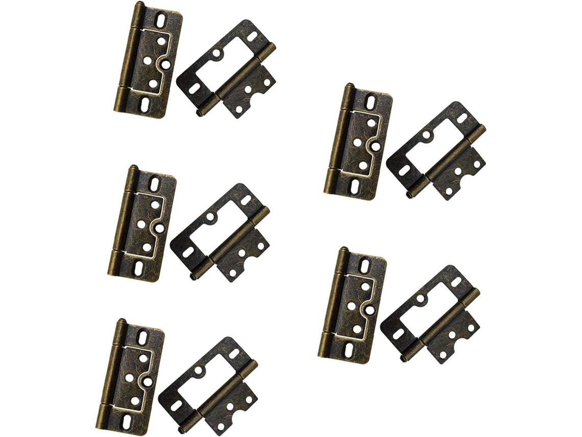 Conjunto De 10 Dobradiças Sem Encaixe Para Portas, Suaves E Silenciosas, Para Armários, Guarda Roupas E Janelas Fácil