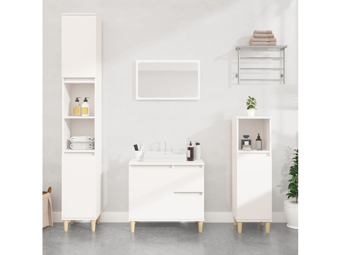Vidaxl Armário De Casa De Banho 65x33x60cm Derivados De Madeira Branco